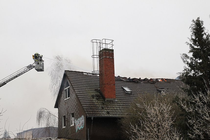 Dachstuhlbrand in Heringen 