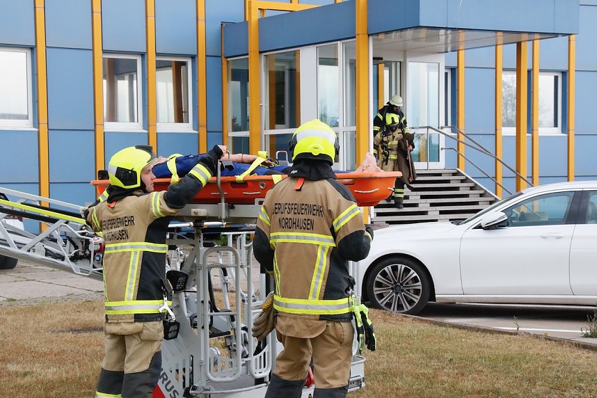 Auf dem Schachtbaugel&auml;nde fand heute eine Gro&szlig;&uuml;bung von Feuerwehr und Rettungskr&auml;ften statt