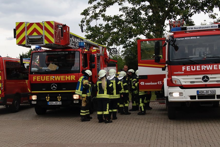 Auf dem Schachtbaugel&auml;nde fand heute eine Gro&szlig;&uuml;bung von Feuerwehr und Rettungskr&auml;ften statt