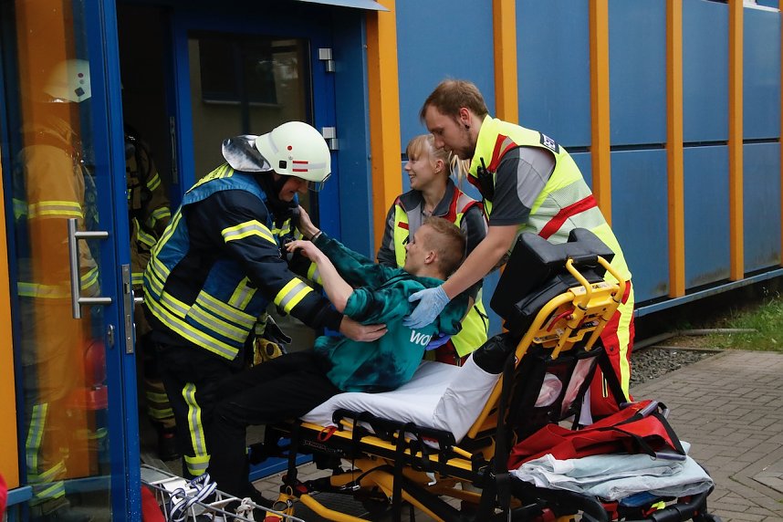Auf dem Schachtbaugel&auml;nde fand heute eine Gro&szlig;&uuml;bung von Feuerwehr und Rettungskr&auml;ften statt