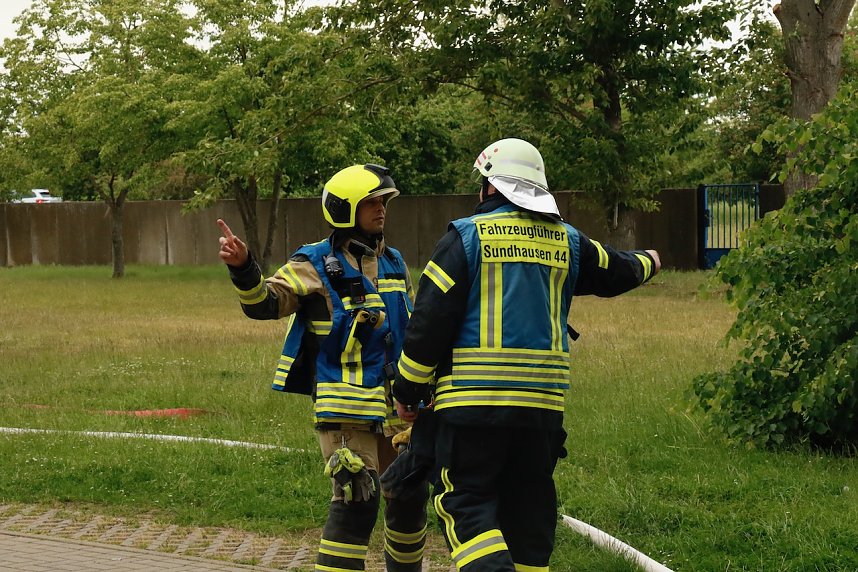 Auf dem Schachtbaugel&auml;nde fand heute eine Gro&szlig;&uuml;bung von Feuerwehr und Rettungskr&auml;ften statt