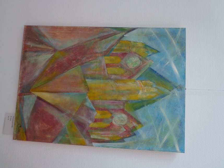 Drei auf einen Schlag - in der Kreissparkasse zeigt die Schau "Gr&uuml;ner & Co." die Werke dreier K&uuml;nstler