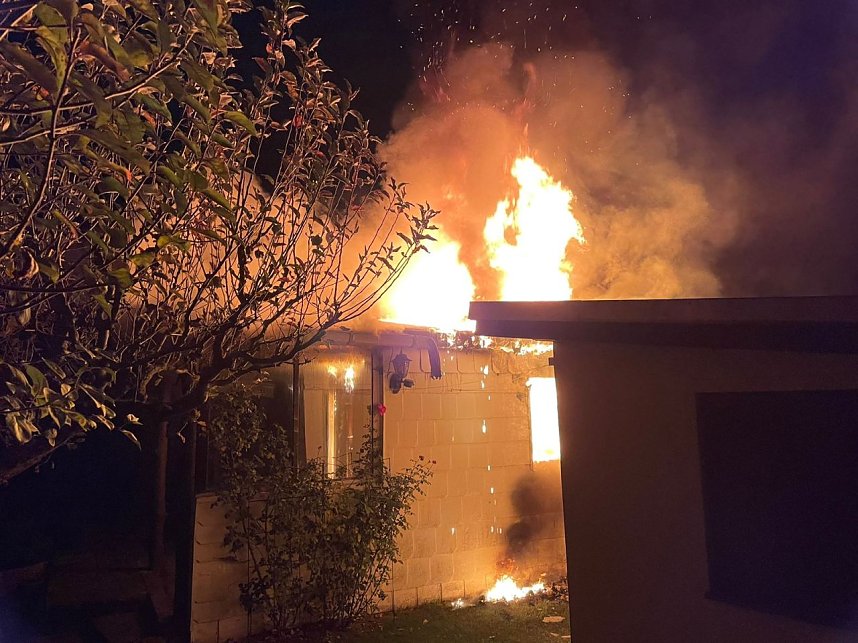 Feuer gestern Abend in Salza