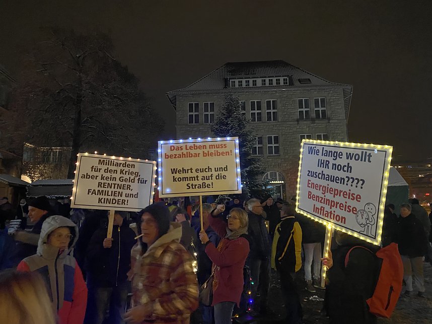 Montagsdemo im frostigen Nordhausen