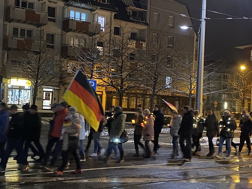 Montagsdemo im frostigen Nordhausen