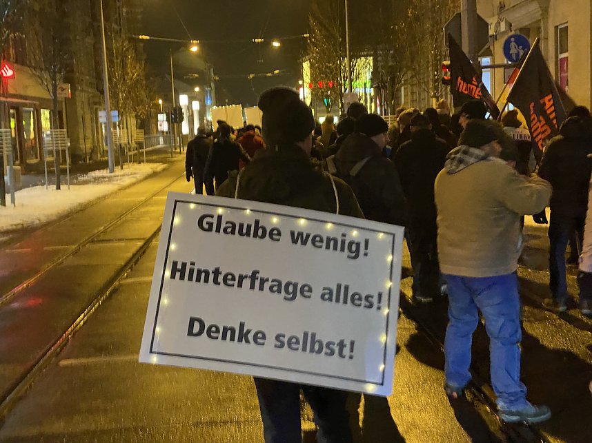 Montagsdemo im frostigen Nordhausen