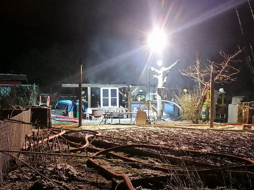 Gartenlaubenbrand in der Blumensiedlung