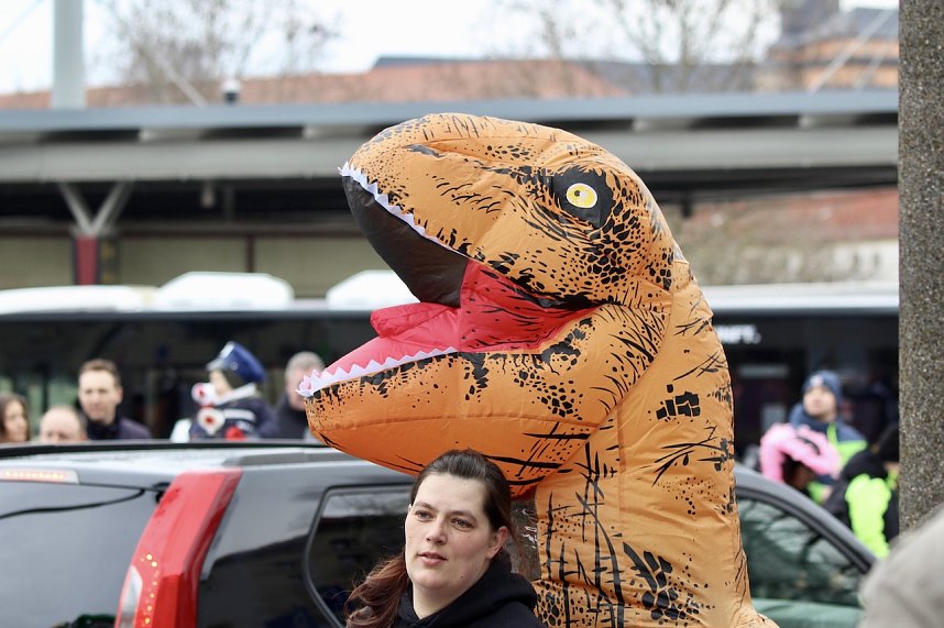 Ausgelassen und fr&ouml;hlich feierten die Menschen am Rosenmontag in Sondershausen