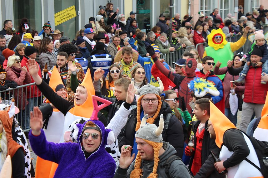 Ein bunter Karnevalszug zog sich am Rosenmontag durch Sondershausen