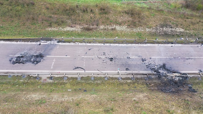 Unfallstelle in Luftaufnahmen