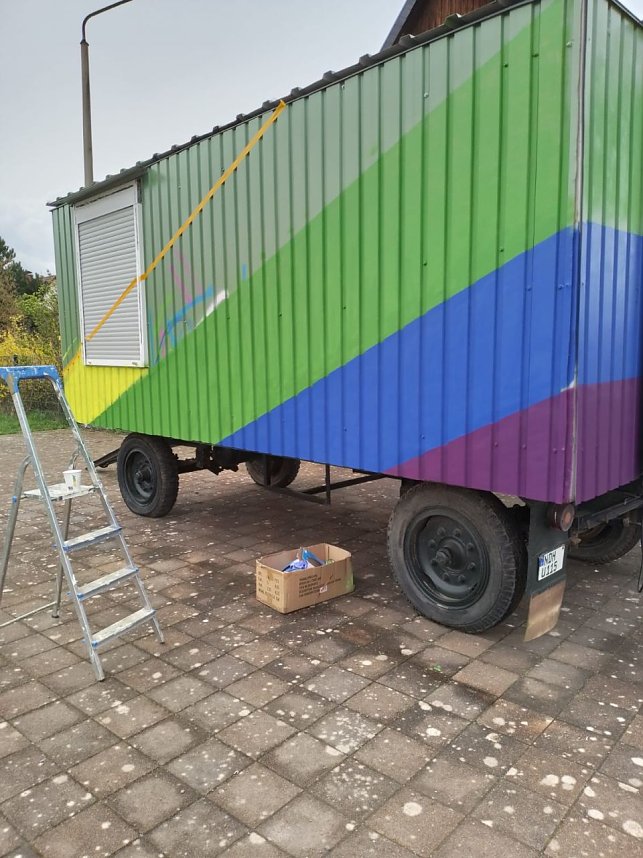 K&uuml;nstlerische Graffiti-Aktion des Jugendzentrums Harztor