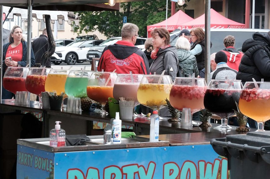 Peter Blei unterwegs auf dem Bahnhofsfest