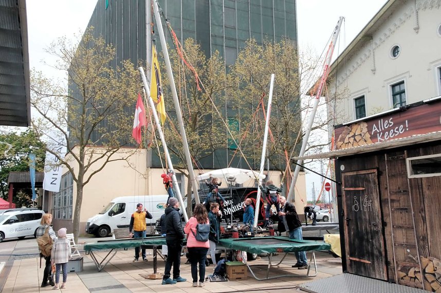 Peter Blei unterwegs auf dem Bahnhofsfest