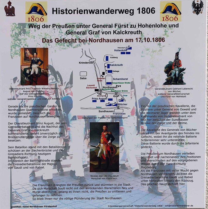 Die Interessengemeinschaft Historienwanderweg 1806 war wieder in Nordhausen am Werk