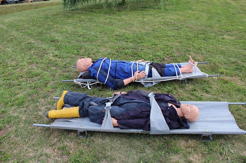 Feuerwehr&uuml;bung an der Biomethananlage in Bielen