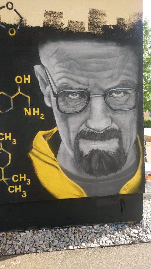 Kunstvolle Sprayerei auf dem Nordh&auml;user Petersberg