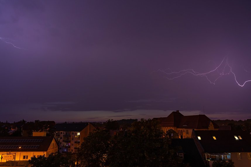 Gewitter gestern Abend &uuml;ber Th&uuml;ringen