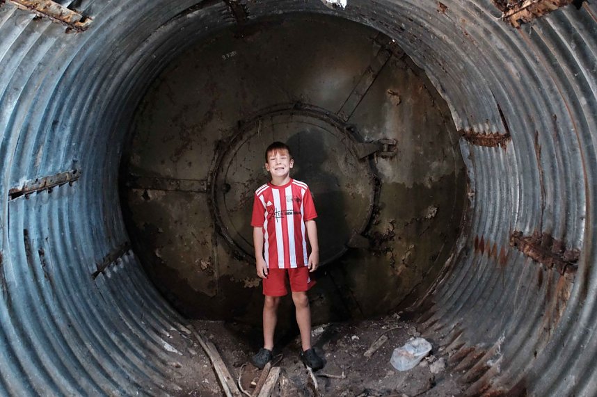 Peter Blei unterwegs mit dem Nachwuchs