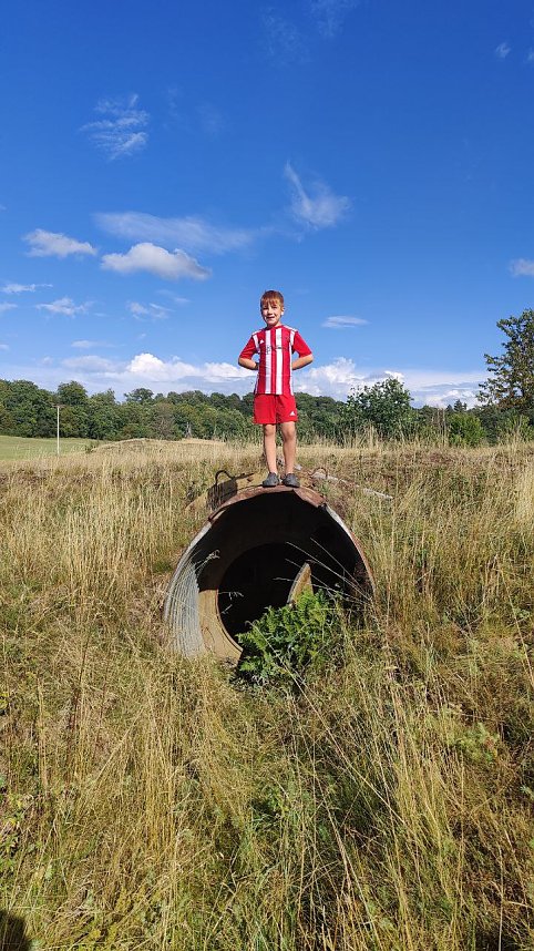 Peter Blei unterwegs mit dem Nachwuchs