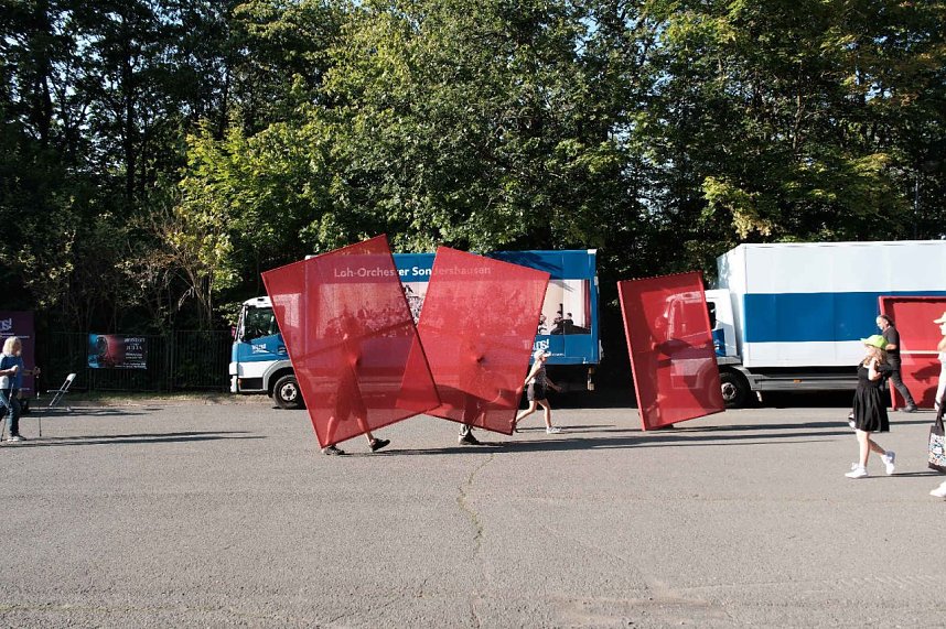 Peter Blei unterwegs auf dem Theaterfest