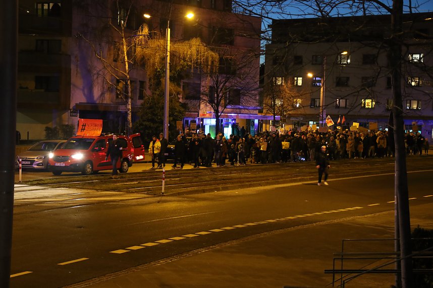 Demonstrationszug durch die Nordh&auml;user Innenstadt