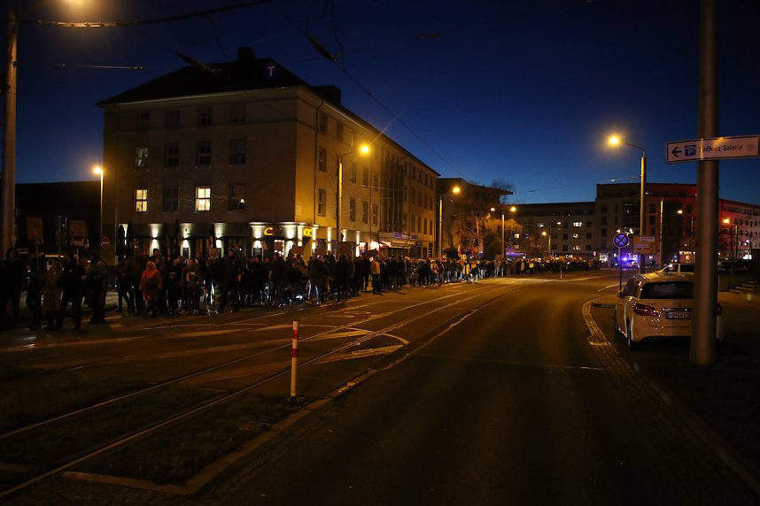 Demonstrationszug durch die Nordh&auml;user Innenstadt