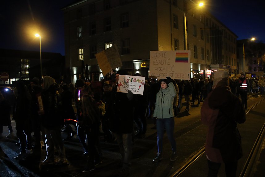 Demonstrationszug durch die Nordh&auml;user Innenstadt