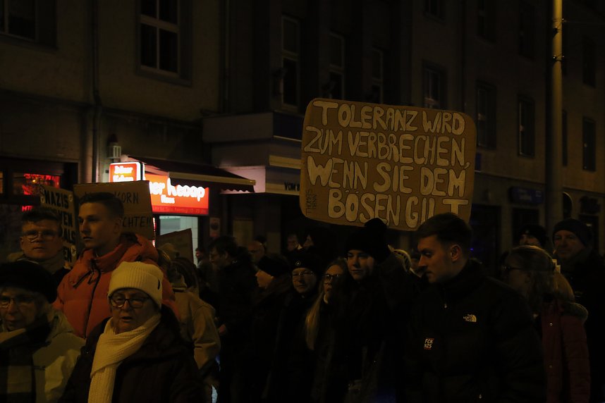 Demonstrationszug durch die Nordh&auml;user Innenstadt