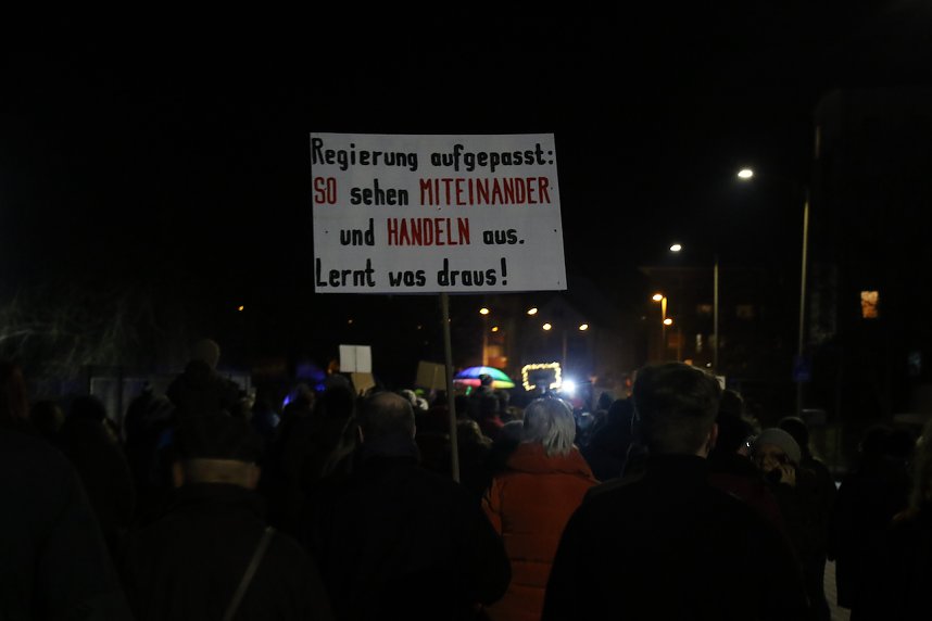Demonstrationszug durch die Nordh&auml;user Innenstadt