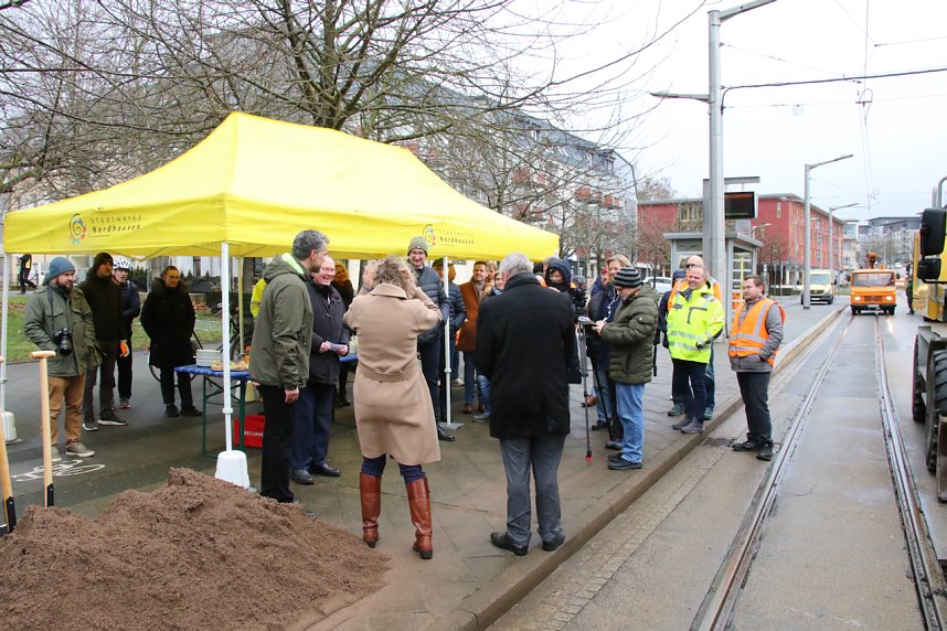 Baubeginn zwischen Rautenstra&szlig;e und Bahnhofstra&szlig;e