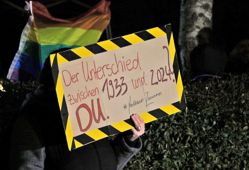 Gegenprotest zur AfD Veranstaltung in Sundhausen