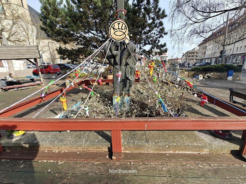 Geschm&uuml;ckte Brunnen in Nordhausen