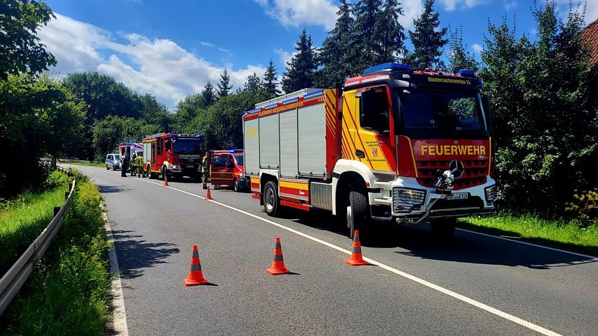 Unfall zwischen Niedersachswerfen und Ilfeld