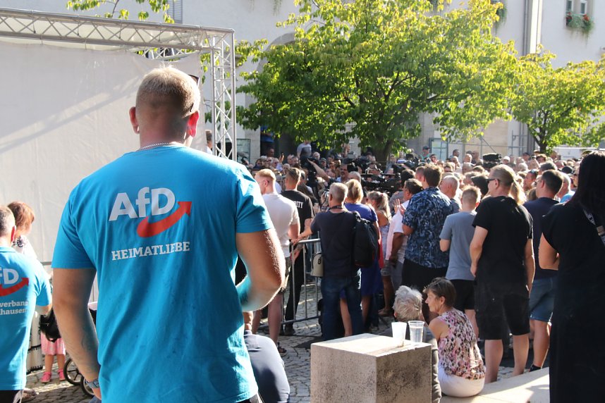 Kundgebund und Protest in Nordhausen - die AfD hatte zum "B&uuml;rgerfest" geladen