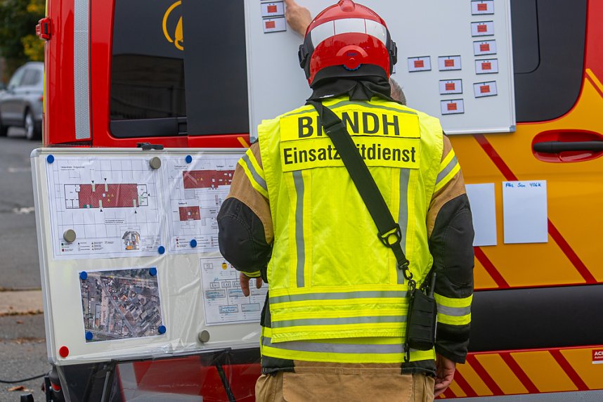 Katastrophen&uuml;bung auf dem Nordbrand-Gel&auml;nde