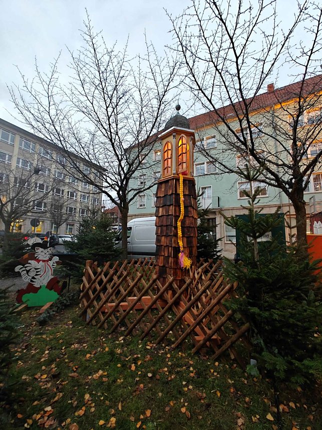 Peter Blei unterwegs auf dem Weihnachtsmarkt