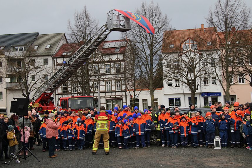 Friedenslichtaktion 2024 auf dem August-Bebel-Platz in Nordhausen