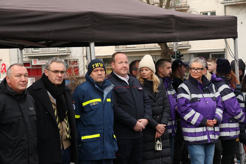Friedenslichtaktion 2024 auf dem August-Bebel-Platz in Nordhausen