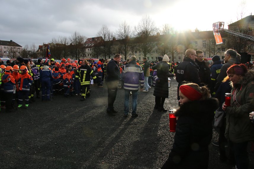 Friedenslichtaktion 2024 auf dem August-Bebel-Platz in Nordhausen
