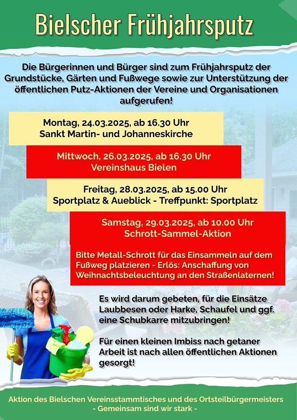 1. Bielscher Fr&uuml;hjahrsputz mit gro&szlig;en und kleinen Helfern 