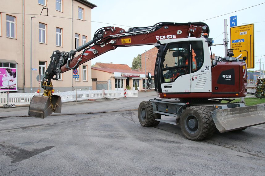 Auf der Baustelle an der alten Magnetkreuzung gehen die Arbeiten ihrem Ende entgegen
