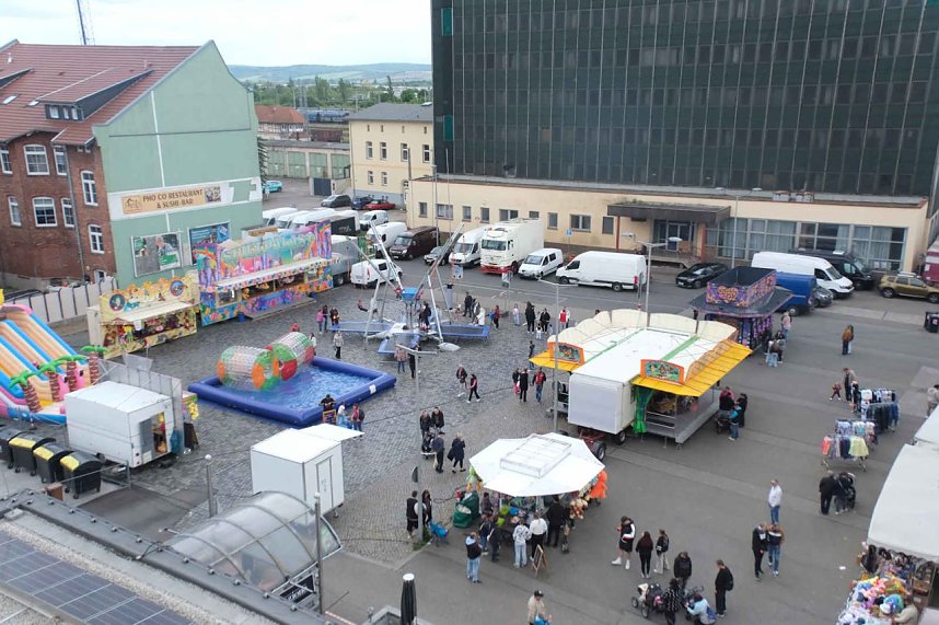 Peter Blei unterwegs auf dem Bahnhofsfest in Nordhausen