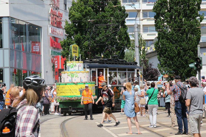 Schienencorso der Nordh&auml;user Stra&szlig;enbahn zum 55. Rolandsfest