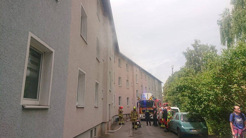 Feuerwehreinsatz in der Predigerstra&szlig;e in Nordhausen