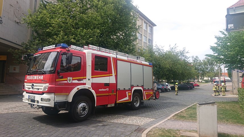 Feuerwehreinsatz in der Predigerstra&szlig;e in Nordhausen