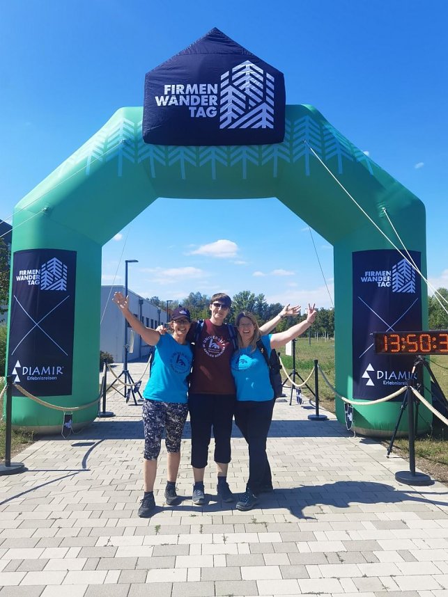 Das DaF-Team des Sprachenzentrums der Hochschule Nordhausen beim Firmenwandertag in Halle (Saale).