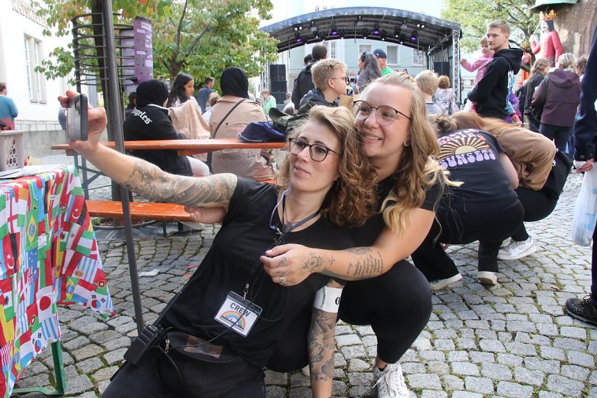 Nordhausen zusammen feiert auf dem Rathausplatz