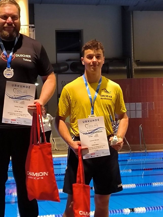 Nordh&auml;user Teilnehmer am 24-Stunden-Schwimmen in M&uuml;hlhausen