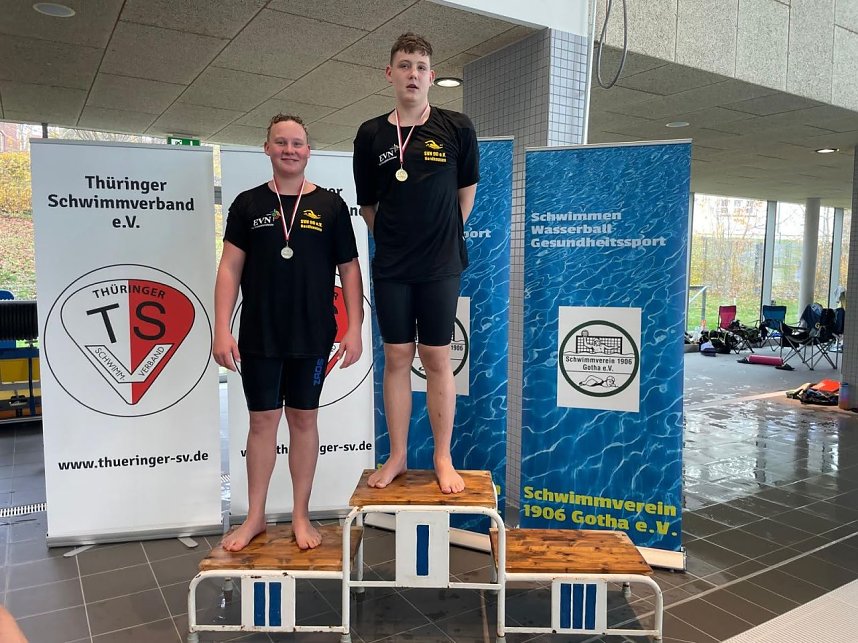 Die Nordh&auml;user Nachwuchsschwimmer bei der Kurzbahnmeisterschaft in Gotha