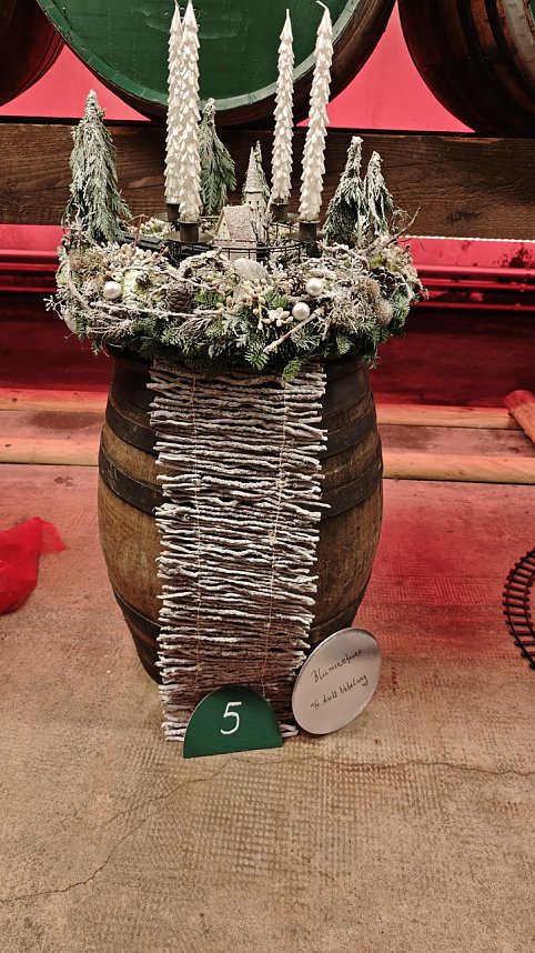 Adventskranz zum Thema Eisenbahn